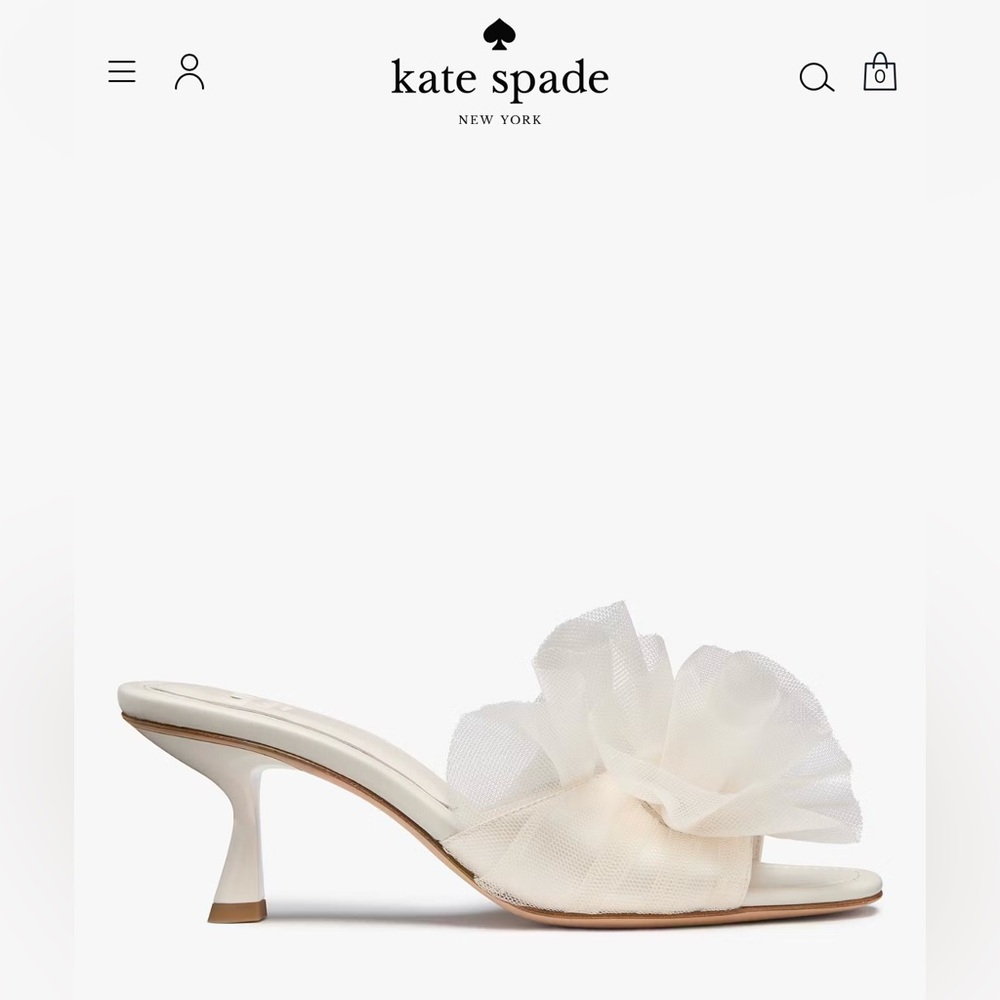 Kate Spade Cream Flourish Tulle Heels